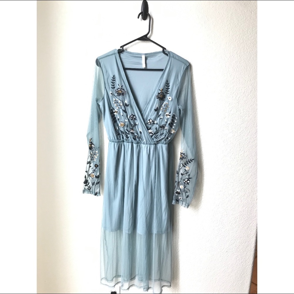 Target knee length tulle dress with embroidery